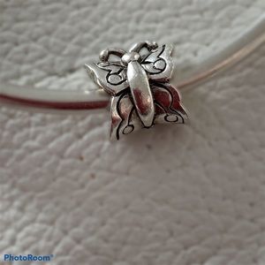 Silver butterfly Pandora inspired charm
